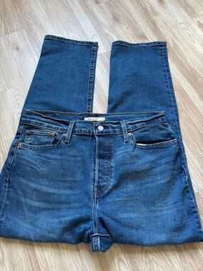 Levi's Straight Leg Jeans in Dark Blue Denim